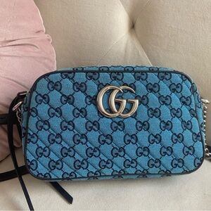 Gucci GG Marmont small blue bag